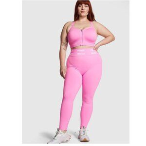 PINK Victoria's Secret Soft Seamless Leggings In Vibrant Pink/White Logo XL NWT